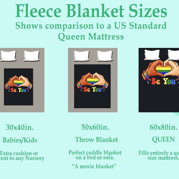 Gay Pride Blanket: LGBT Rainbow Flag Heart Unity | Cozy and Stylish 50" x 60" - Picture 5 of 5